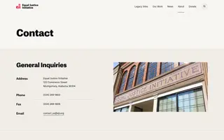 Equal Justice Initiative homepage website preview