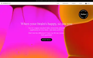 Karmacist homepage website preview