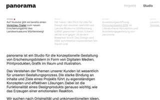 Studio Panorama homepage website preview