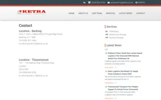 Ketra Logistics homepage website preview