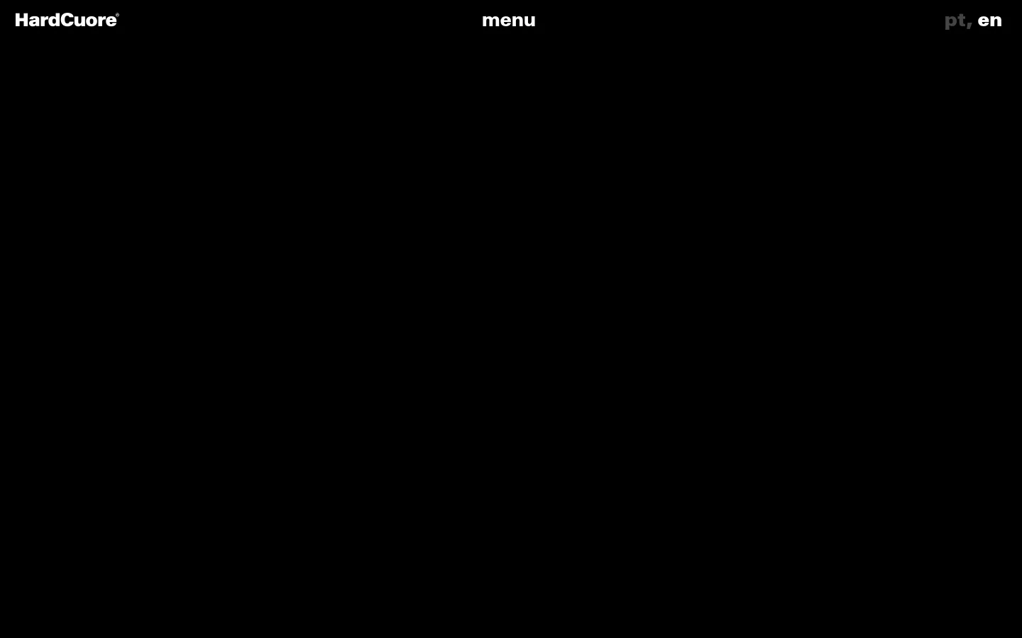 The Work page features a dark minimalist design with white text. A large headline describes the agency's integrated design approach, followed by a search bar and category filters for Film, Design, and Communication. Below, a grid of portfolio projects like Skol and Paz Energy displays large project images with titles and brief descriptions.