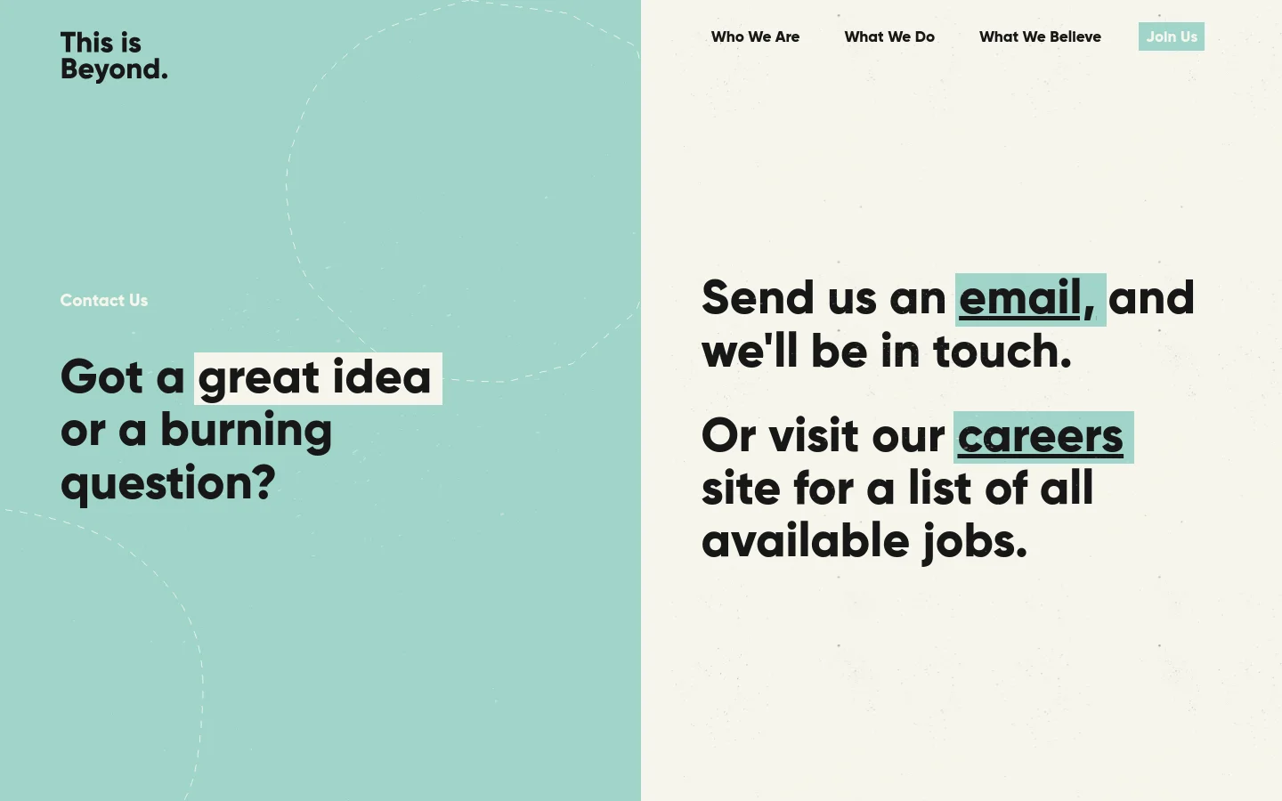 This is Beyond Careers desktop website screenshot