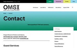OMSI homepage website preview