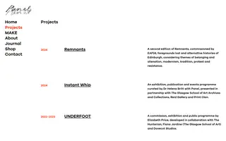 Panel homepage website preview
