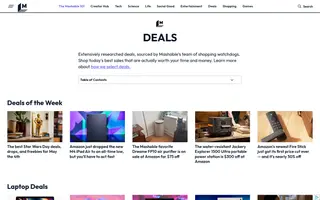 Mashable homepage website preview