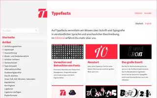 Typefacts homepage website preview