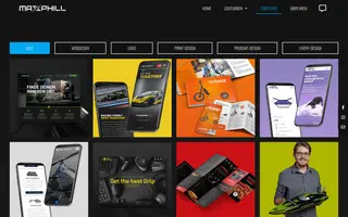 Maxphill Design homepage website preview