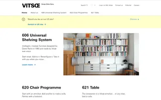 Vitsœ homepage website preview