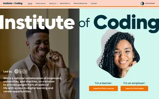 Institute of Coding homepage website preview