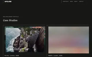 UPCLOSE homepage website preview
