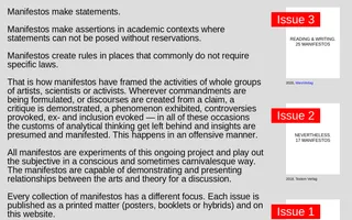 Manifestos homepage website preview
