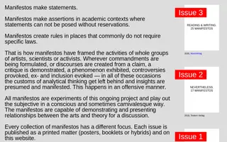 Manifestos homepage website preview
