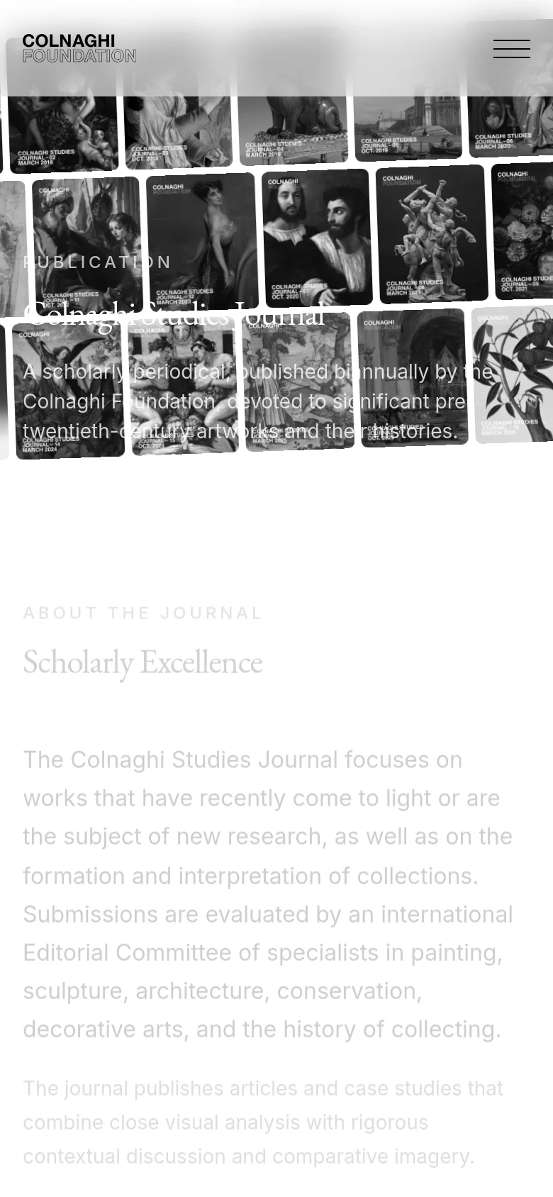Colnaghi Foundation Blog / Article mobile website screenshot