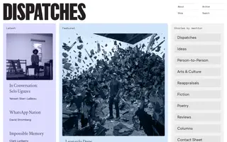 Dispatches homepage website preview