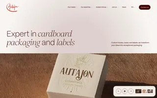 Autajon homepage website preview