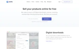 Payhip homepage website preview