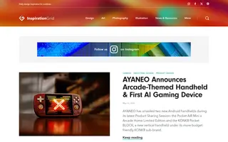 Inspiration Grid homepage website preview