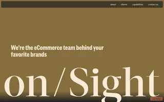 on/Sight homepage website preview