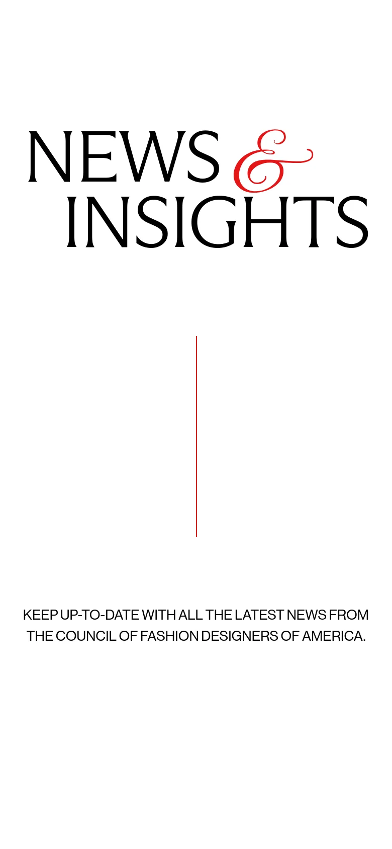 The mobile version maintains the large 'NEWS & INSIGHTS' header with the red ampersand but scales the text to fit the narrower screen. The article content shifts from a multi-column grid to a single-column vertical stack, making the text and images easier to scroll through on a handheld device.