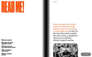 Read Me: Magazine homepage website preview