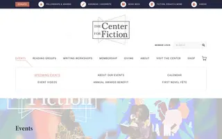 The Center for Fiction homepage website preview