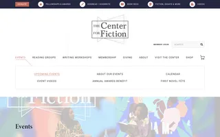 The Center for Fiction homepage website preview