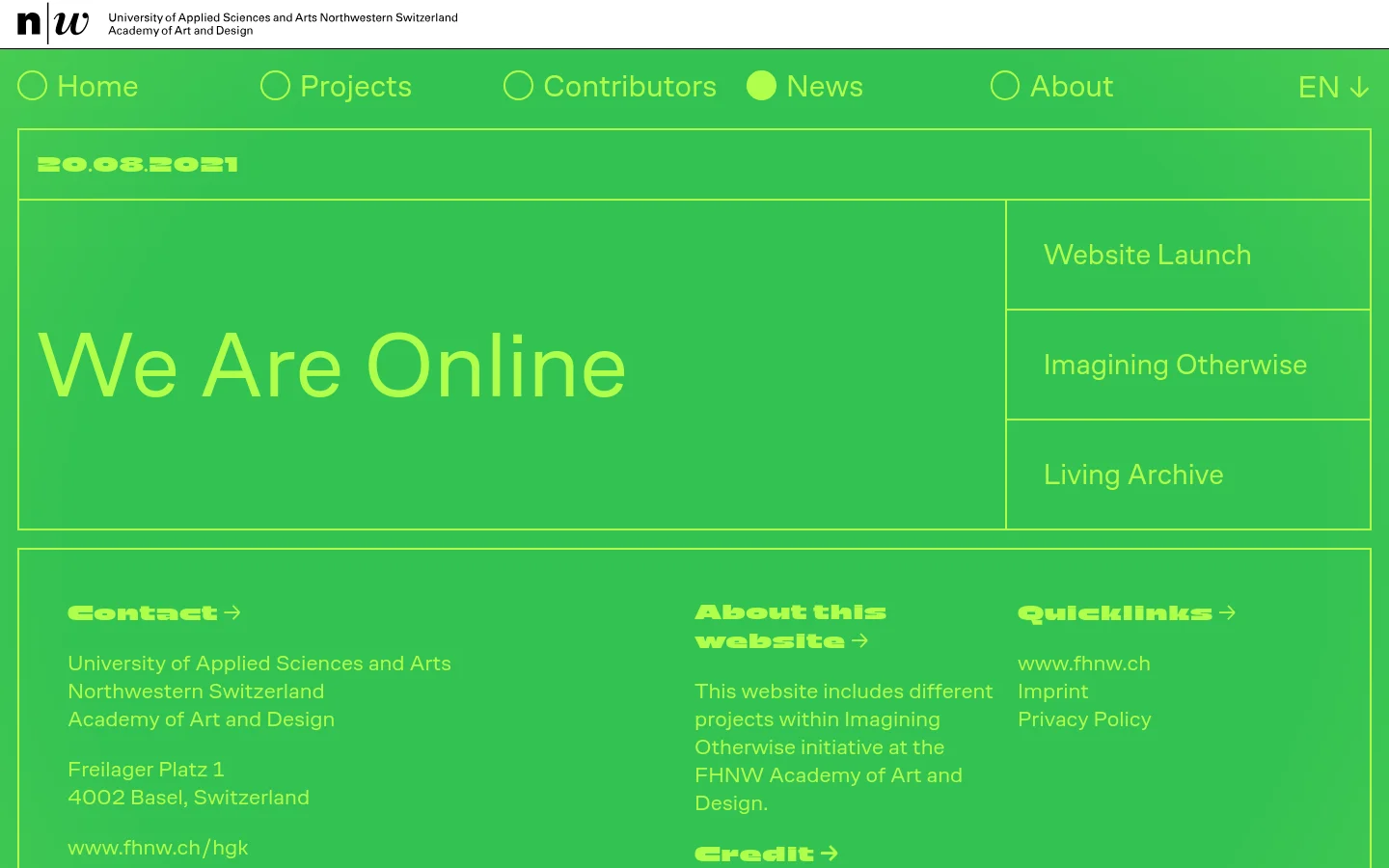 Imagine Otherwise Blog / Article desktop website screenshot