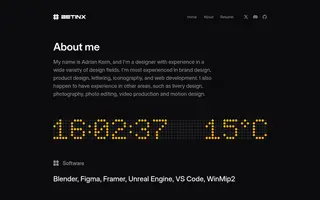 Aetinx homepage website preview