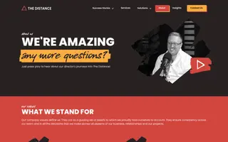 The Distance homepage website preview