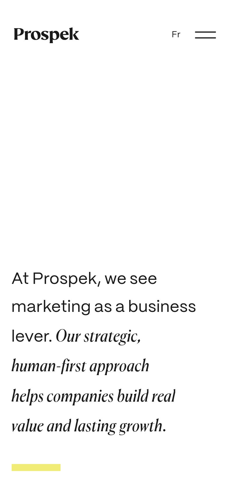 Prospek homepage mobile website screenshot
