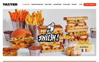 Taster homepage website preview