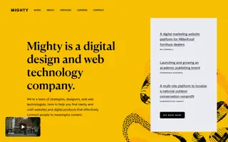 Mighty homepage website preview