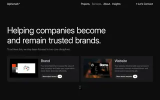 Alphamark homepage website preview