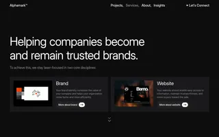 Alphamark homepage website preview