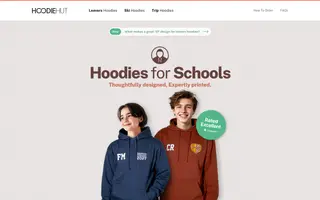 Hoodie Hut homepage website preview