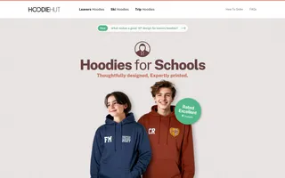 Hoodie Hut homepage website preview
