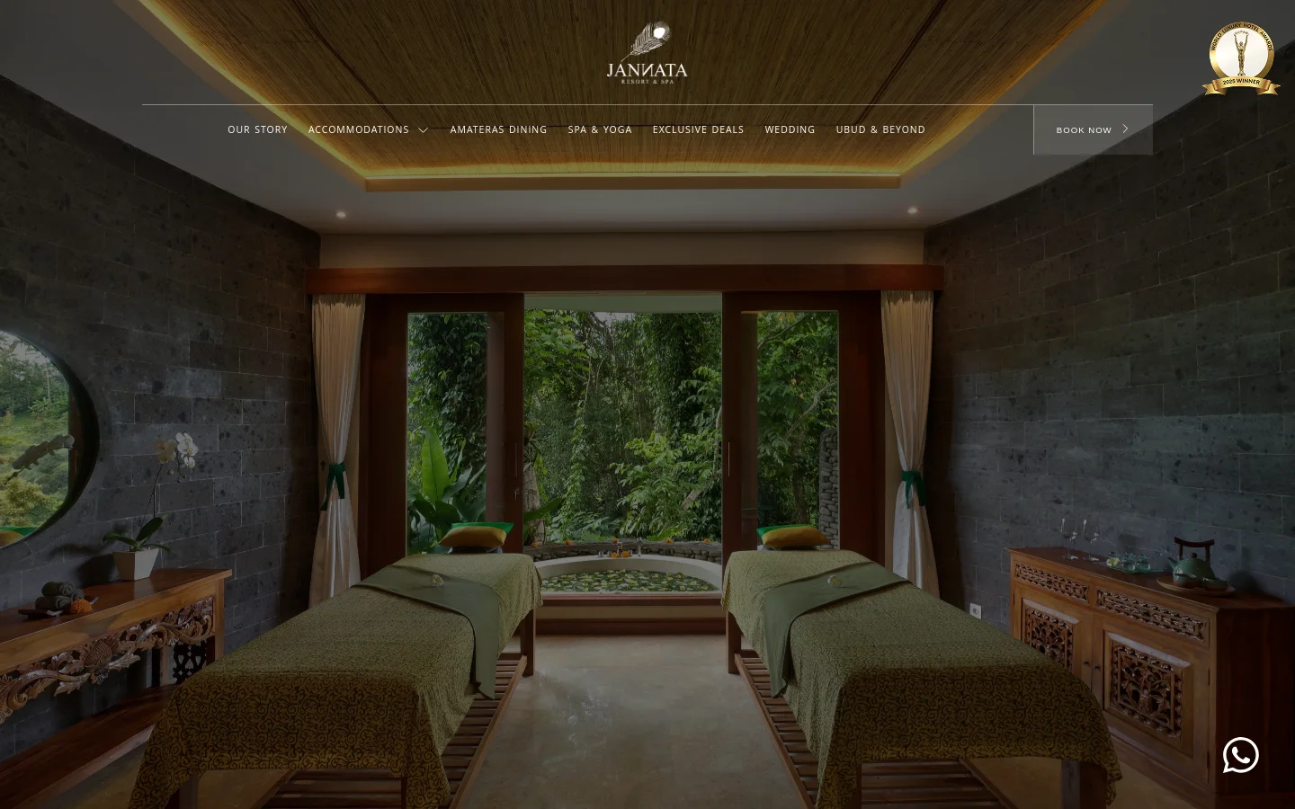 Jannata Resort & Spa Services desktop website screenshot