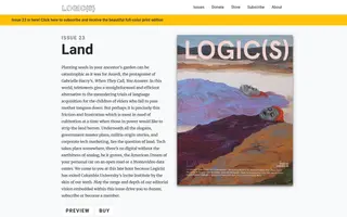 Logic Magazine homepage website preview