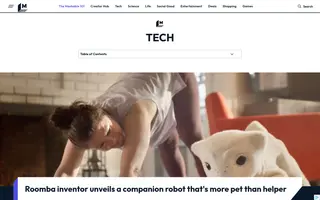 Mashable homepage website preview