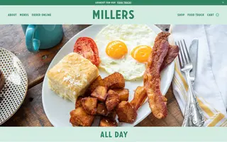 Millers All Day homepage website preview