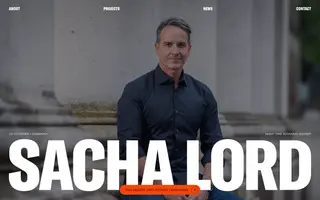 Sacha Lord homepage website preview