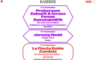 Kaserne Basel homepage website preview