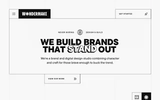 Wondermake homepage website preview