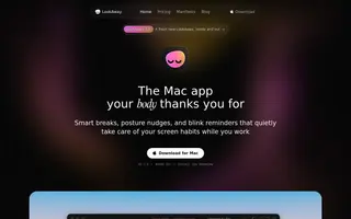 LookAway homepage website preview