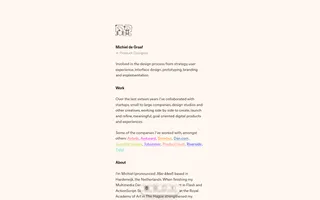 Michiel de Graaf homepage website preview