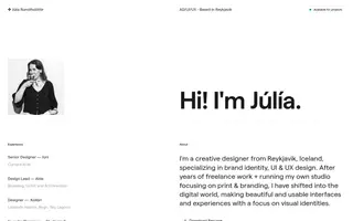 Júlía Runólfsdóttir homepage website preview