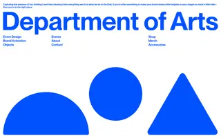 Department of Arts homepage website preview