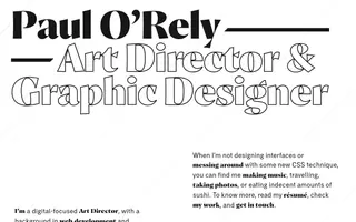 Paul O’Rely homepage website preview