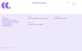 Clarity Concepts homepage website preview