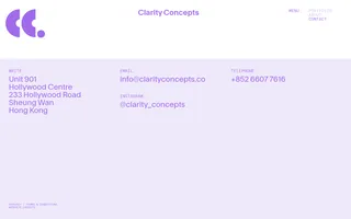 Clarity Concepts homepage website preview